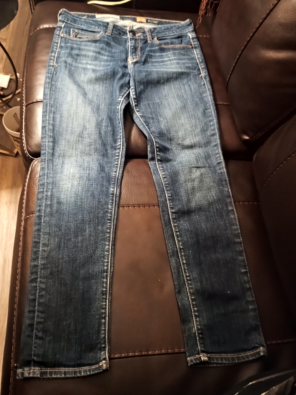 Pilcro and the Letterpress Women's Straight-Leg Jeans in Blue Denim